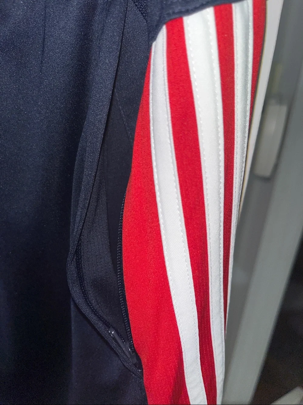 Adidas Primegreen Aeroready navy red and white athletic shorts Size XL